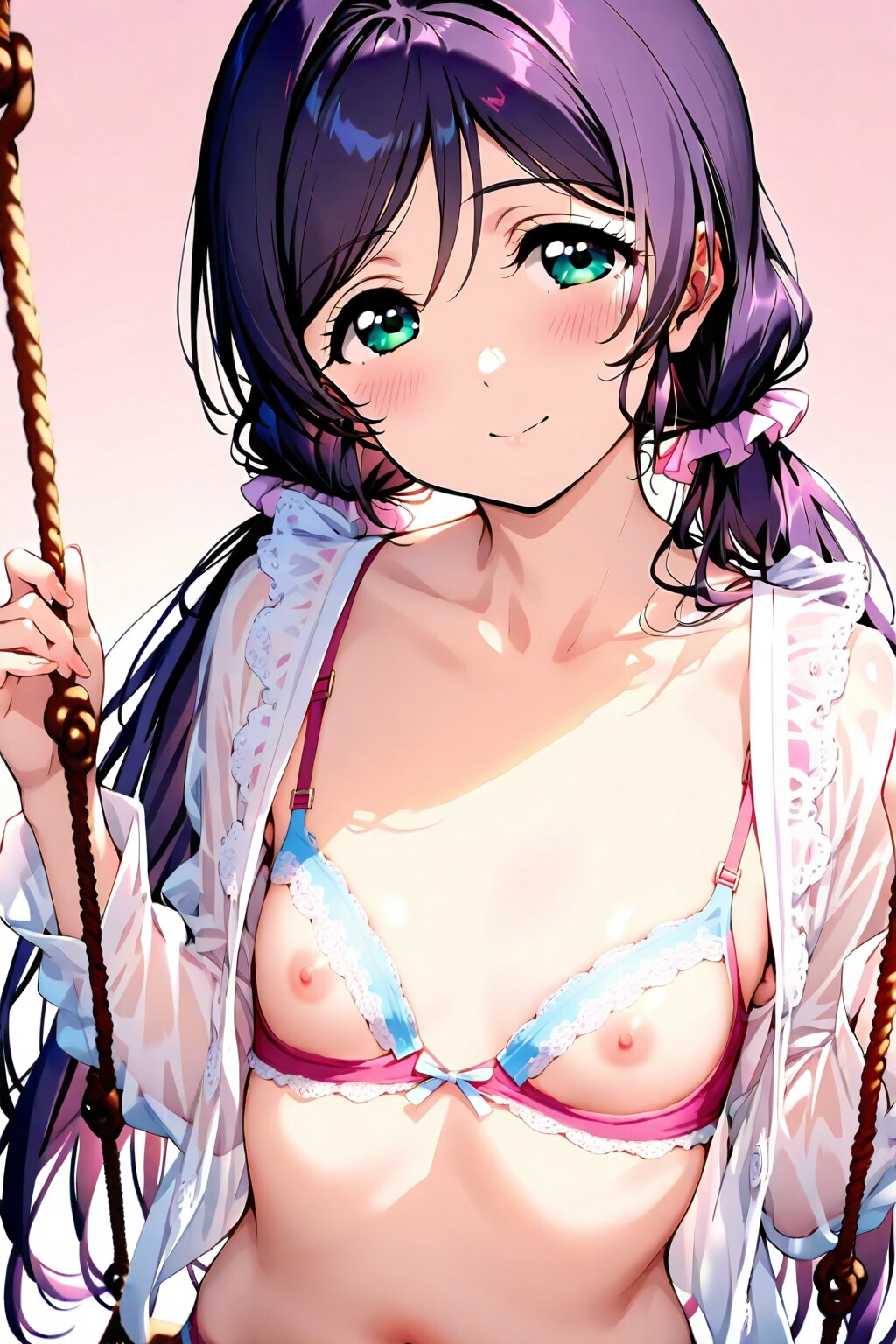 のんたんのブラ③  貧乳東條希のフレームブラでブランコ①