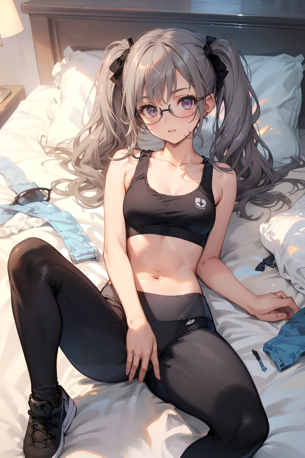 スポーツウェアの眼鏡っ娘
