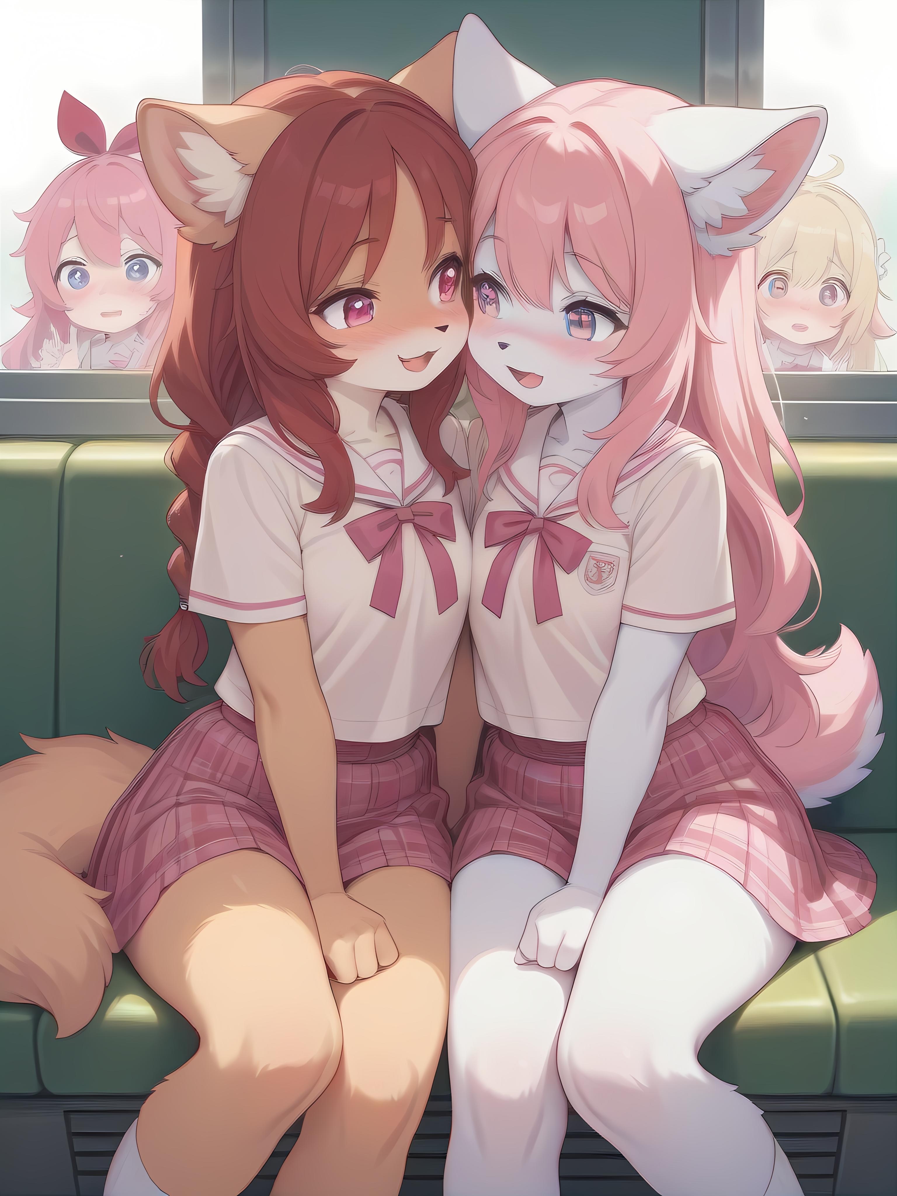 ケモ百合『二人で帰るの』 | の人気AIイラスト・グラビア