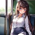 電車内の可愛い女子高生たち 6枚目