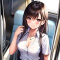 電車内の可愛い女子高生たち 2枚目