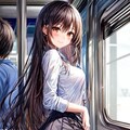 電車内の可愛い女子高生たち 9枚目