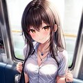 電車内の可愛い女子高生たち 11枚目