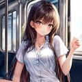 電車内の可愛い女子高生たち 4枚目