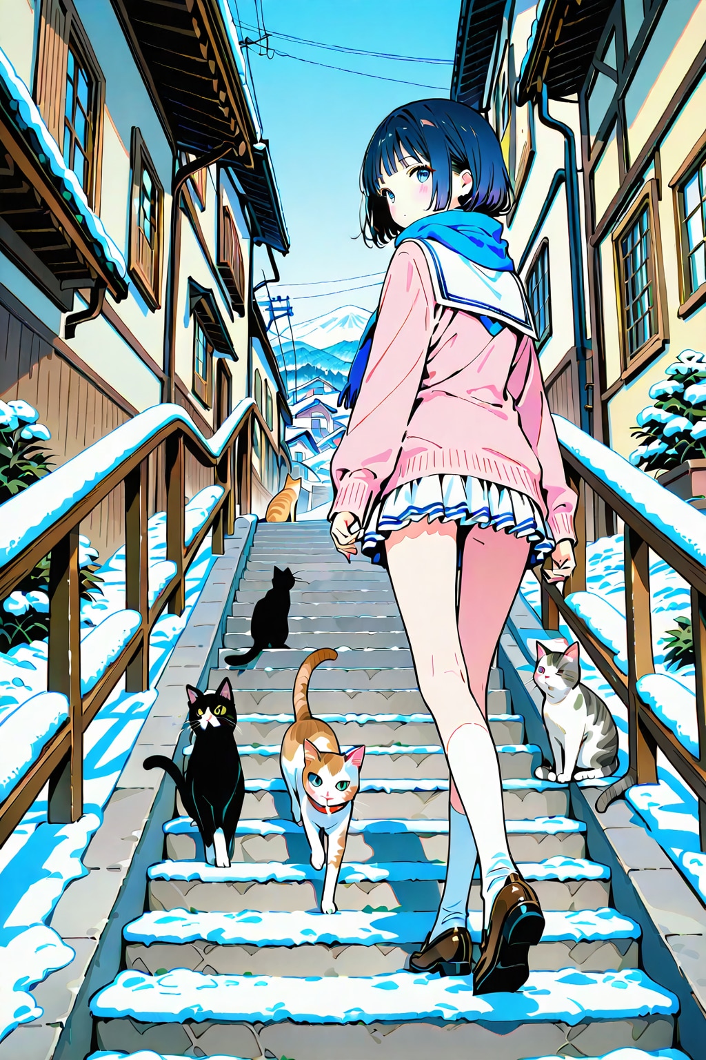 猫の細道(QILIN)(冬)(16) | の人気AIイラスト・グラビア