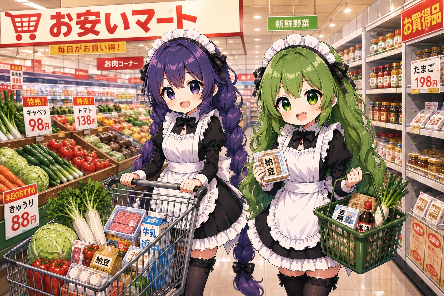 買い出しする静香さん＆聖子さん