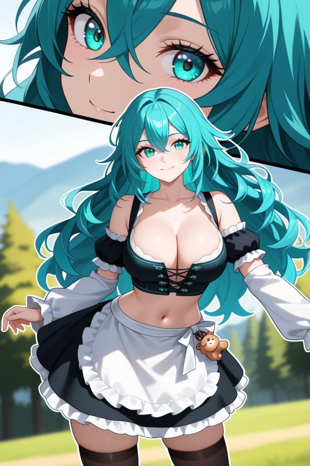 ディアンドルでヘソ出し