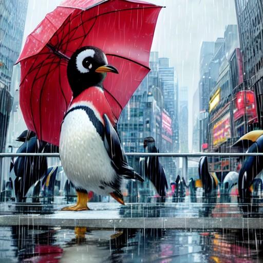 よーく降るなぁ🐧