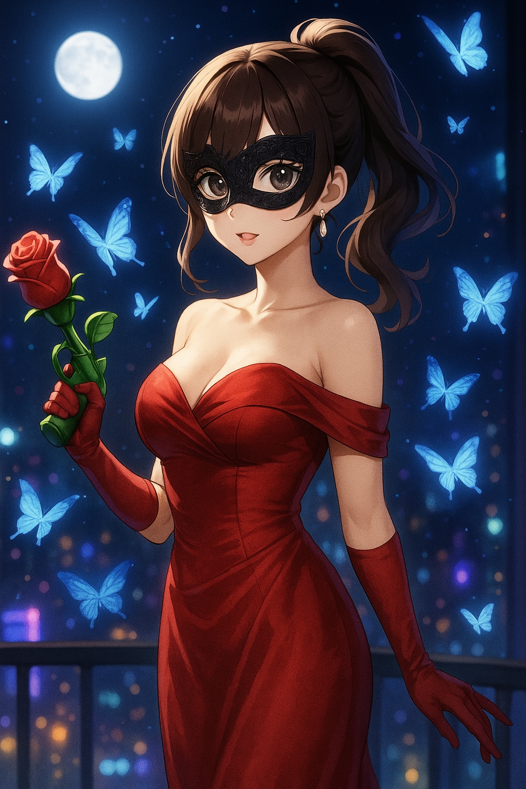 「[蝶々] 仮面に舞う月下の蝶