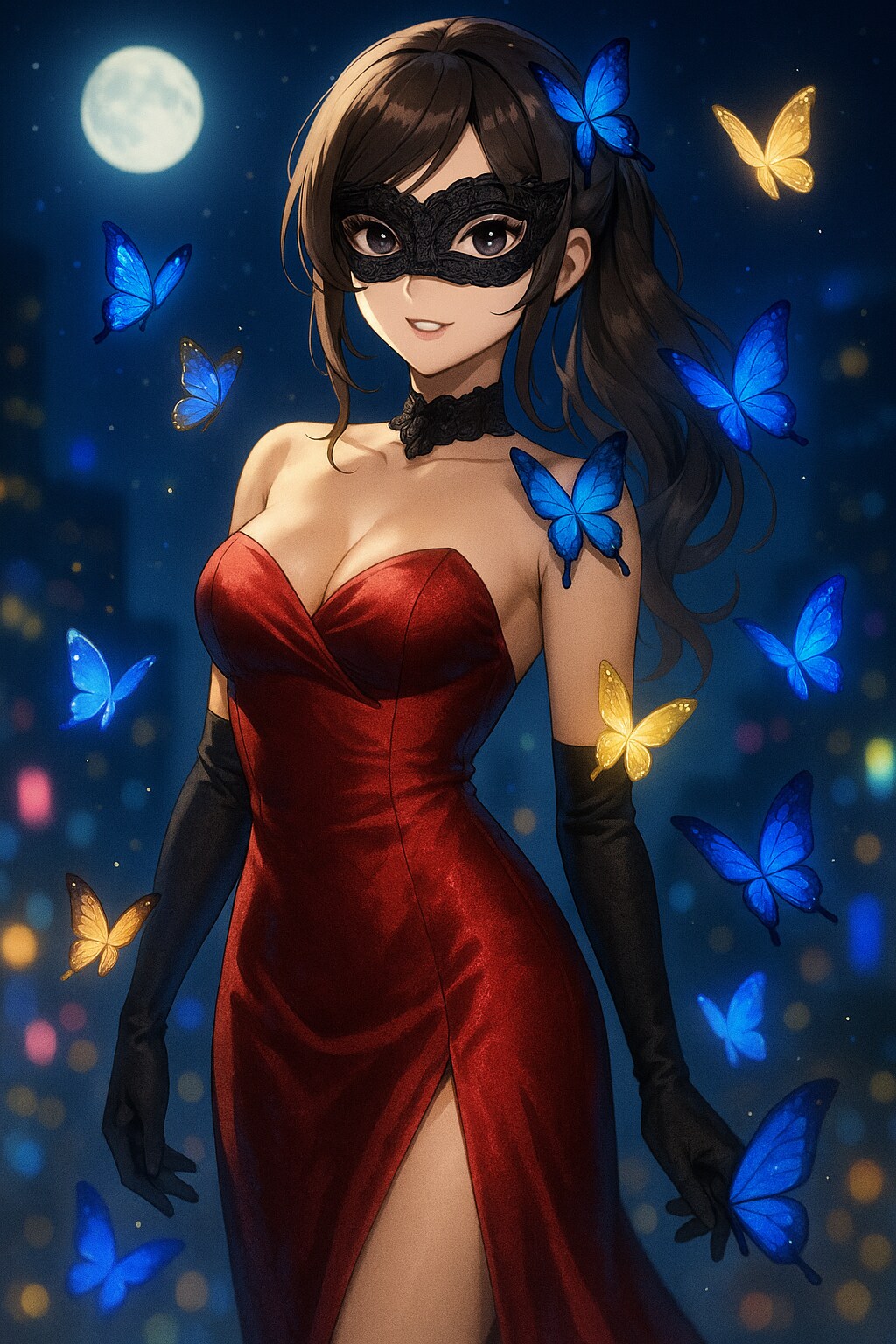 「[蝶々] 仮面に舞う月下の蝶