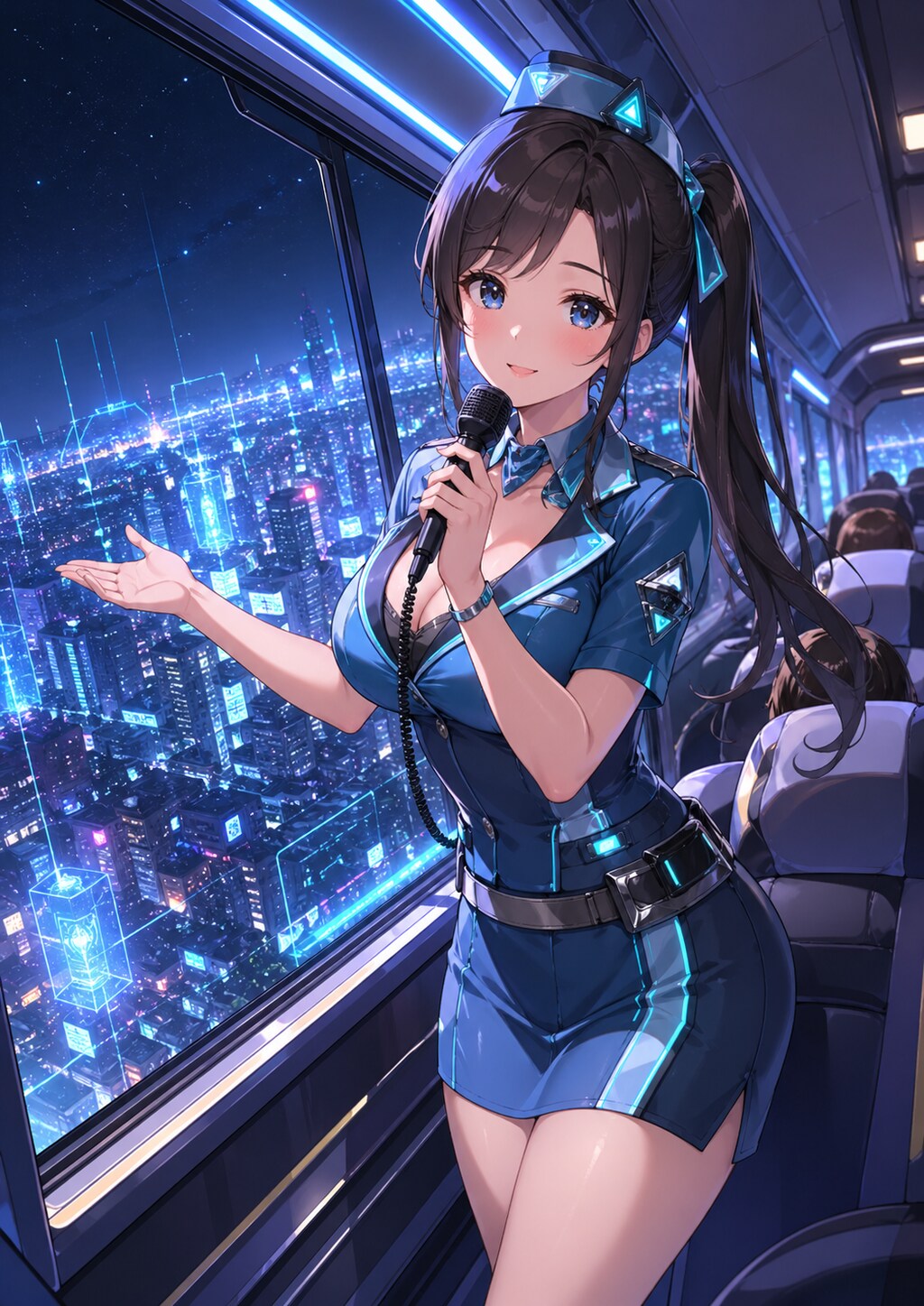 近未来なバスのガイドさん