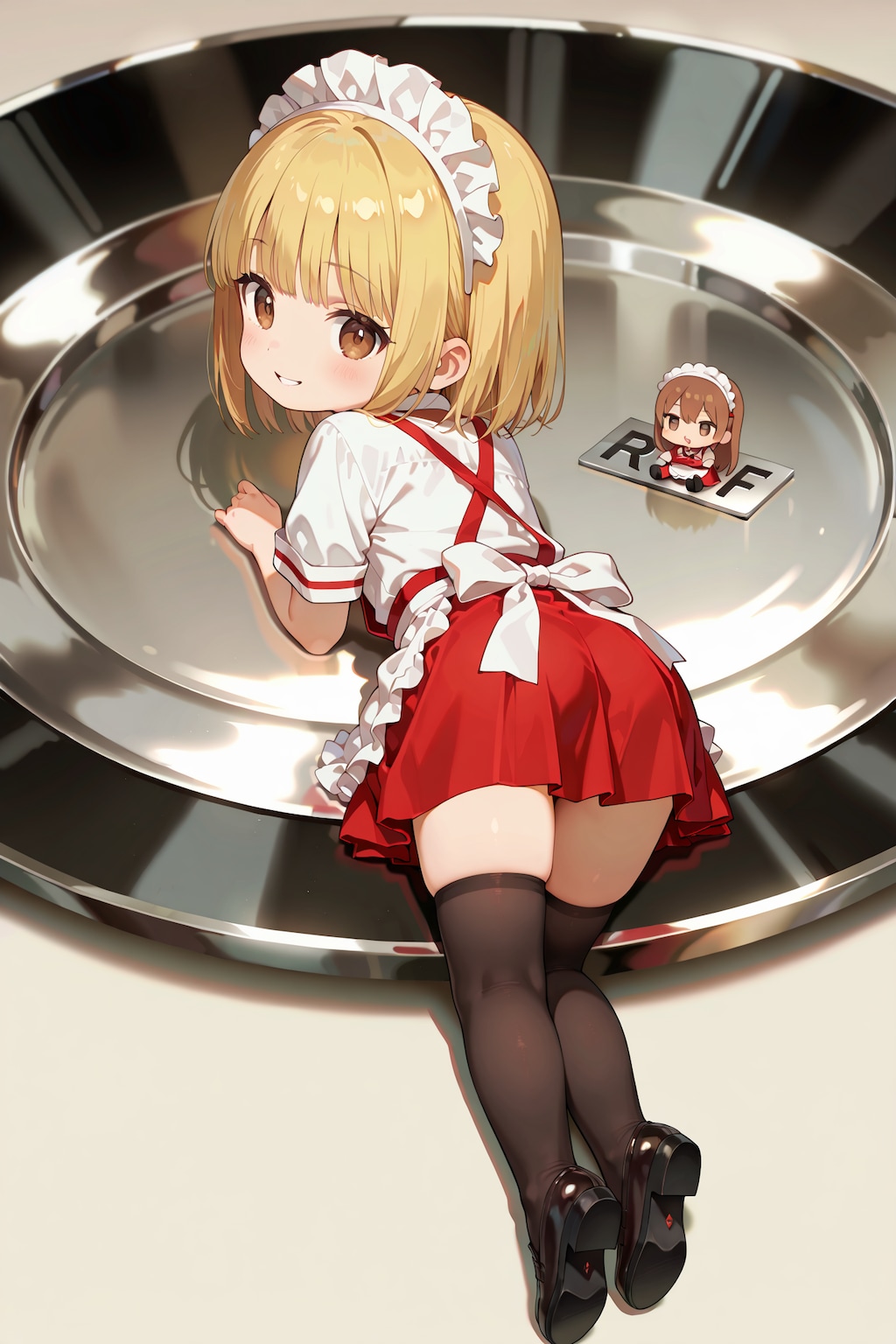 愛想を振りまく ちびキャラウェイトレスさん Z205