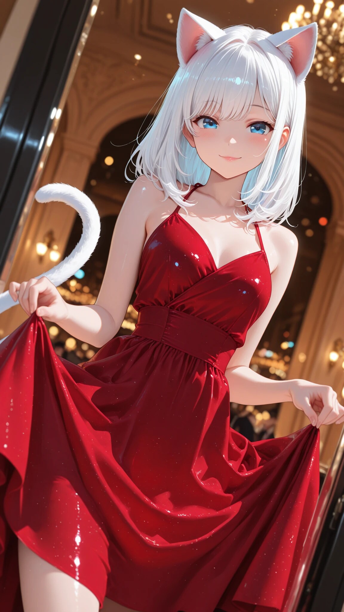 赤ドレス