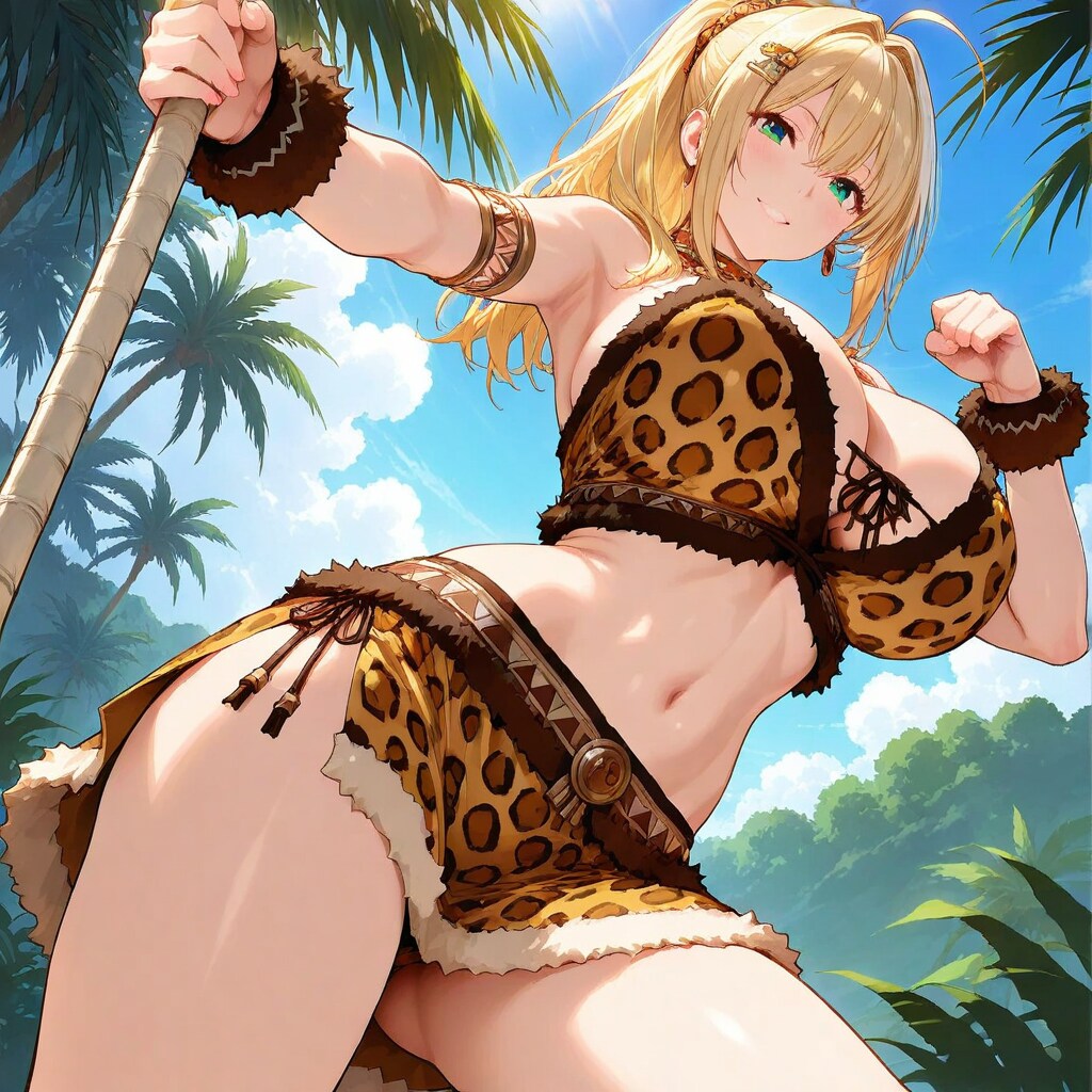 石器時代の爆乳美女