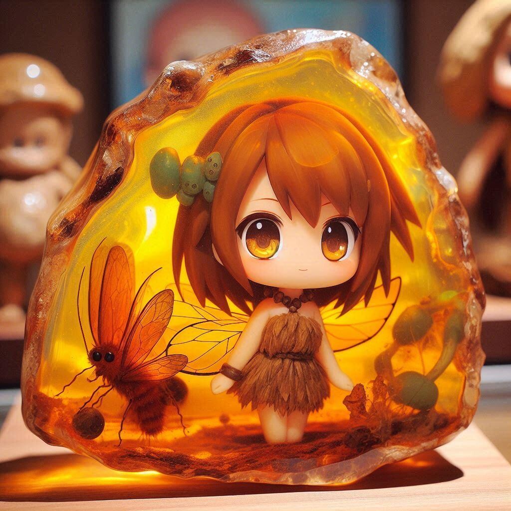 琥珀中のチビちゃん