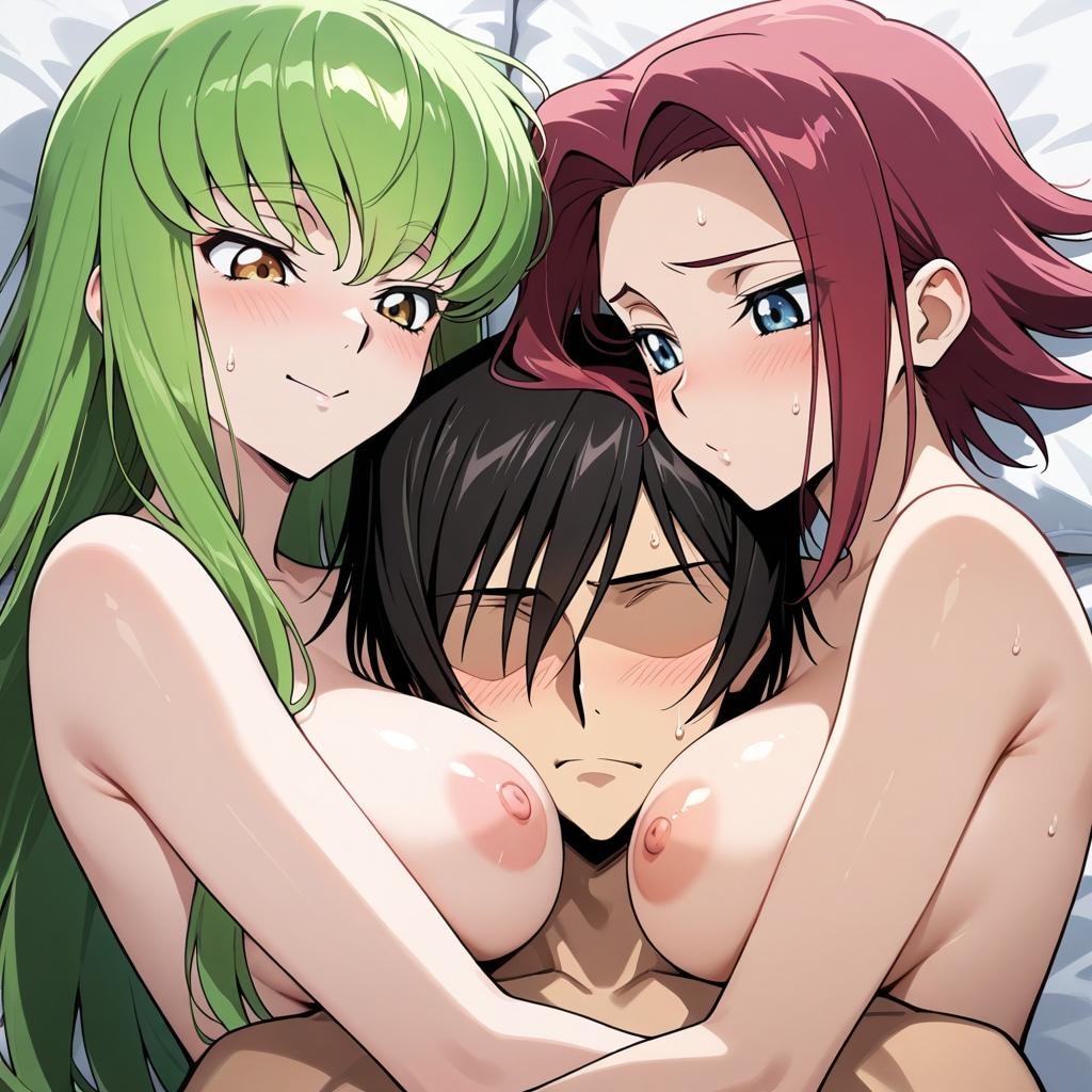 3P C.C. 紅月カレン/コードギアス 反逆のルルーシュ  ffm threesome C.C. Kallen/Code Geass: Lelouch of the Rebellion