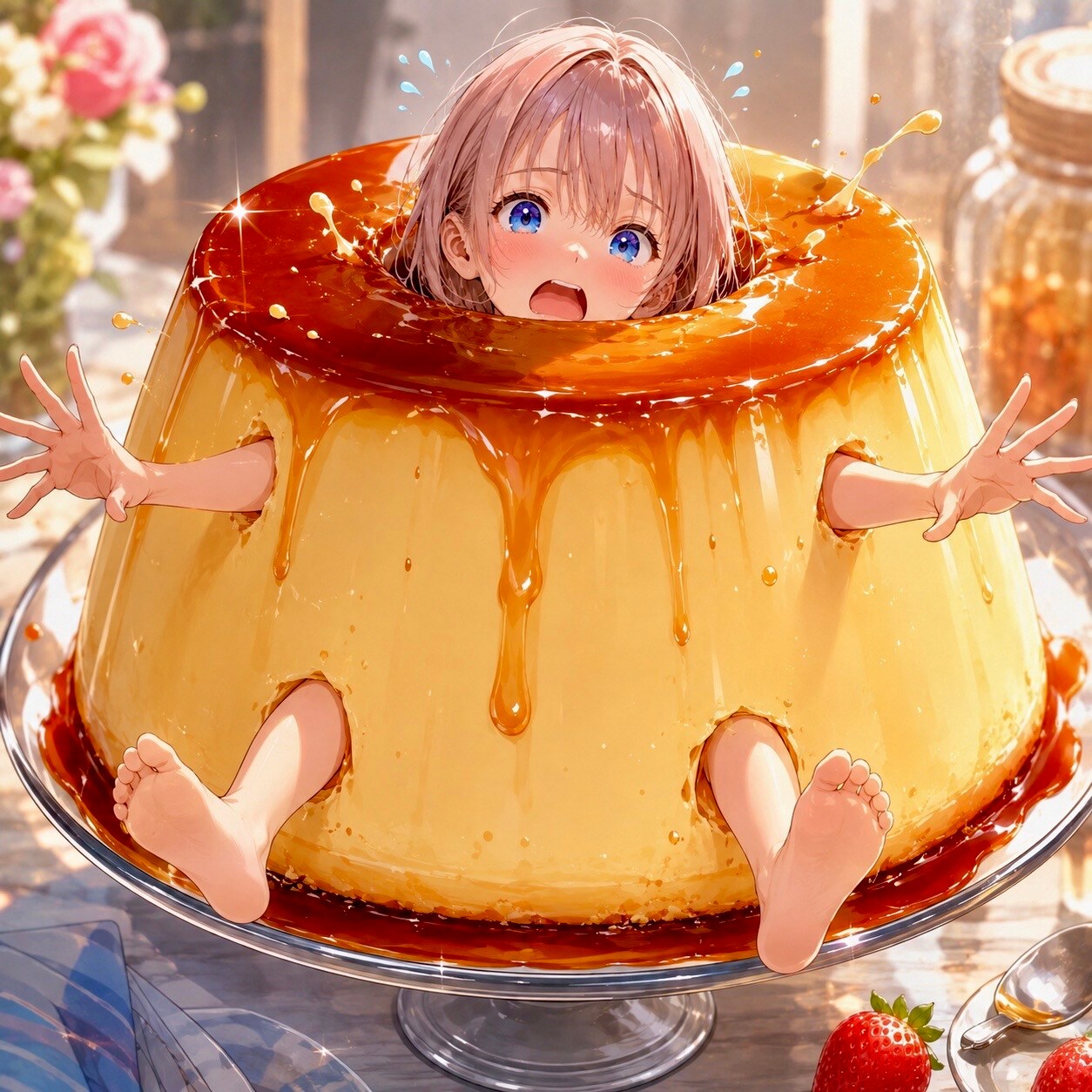 TRICKちゃんはプリンに埋もれる | の人気AIイラスト・グラビア
