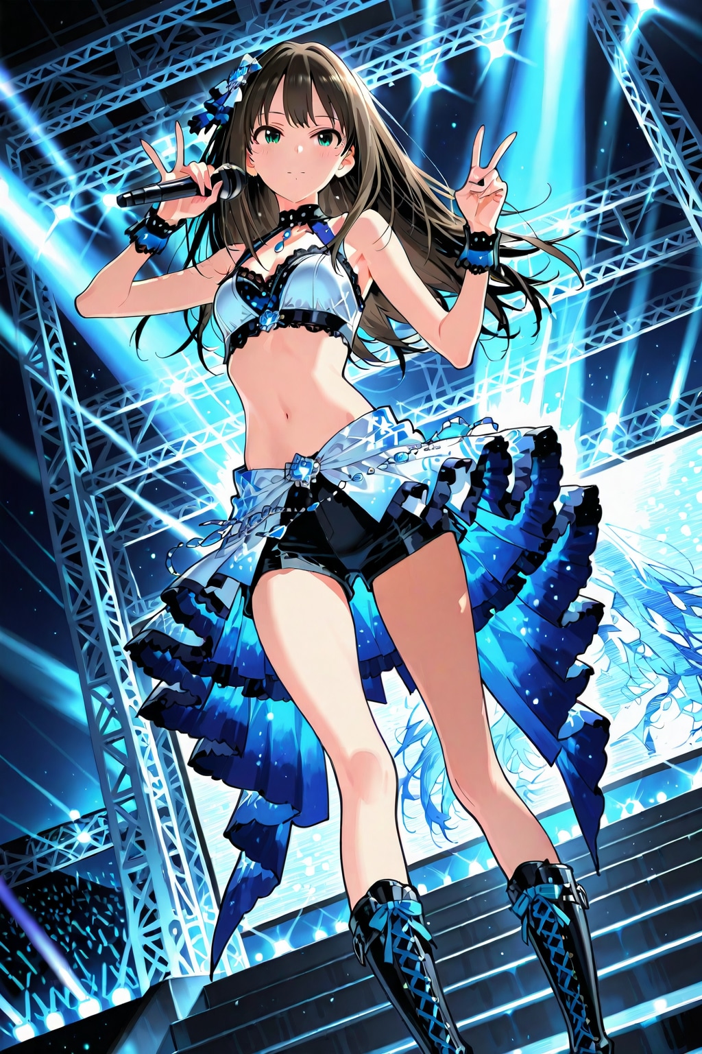 【コンサート】渋谷凛ちゃん　新作衣装(セパレートスタイル) | の人気AIイラスト・グラビア