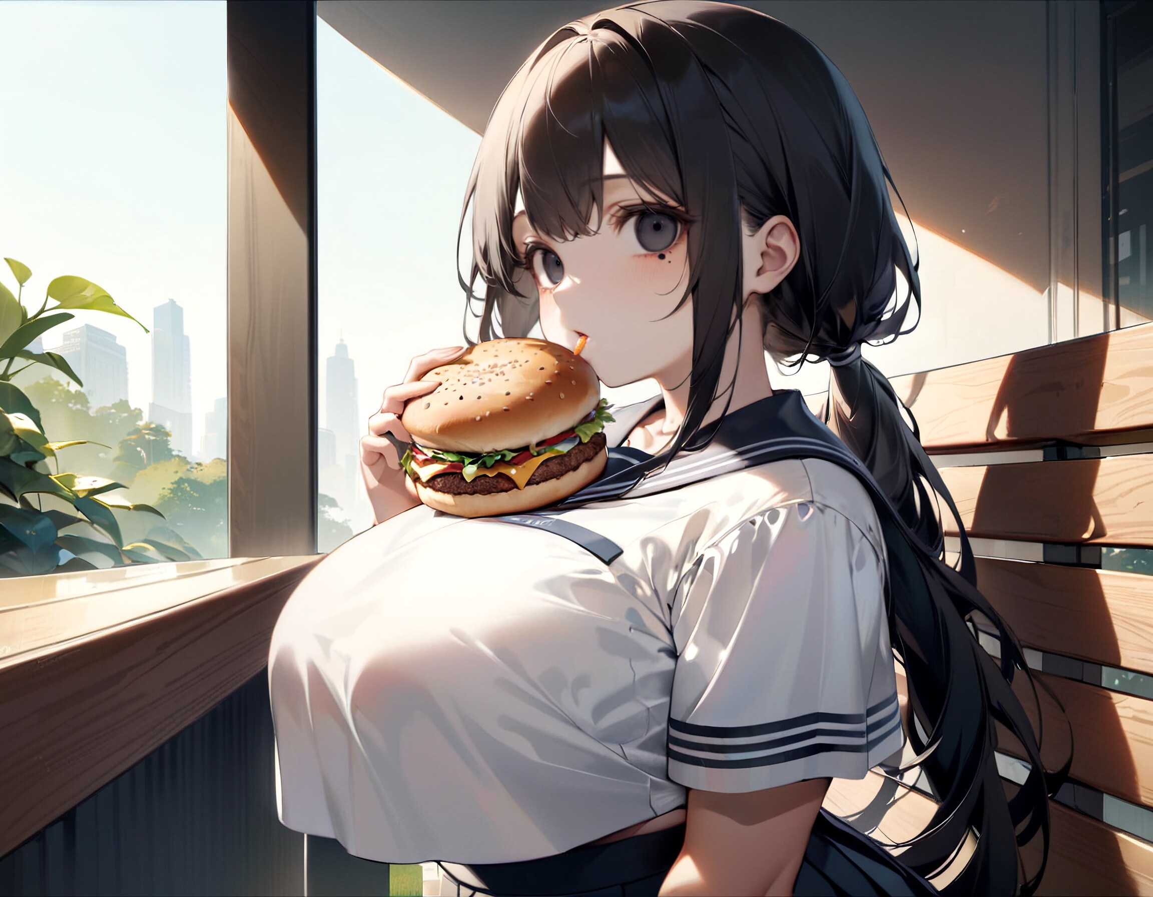 おっぱいは… もの乗せられるんでおっきい方が便利すね