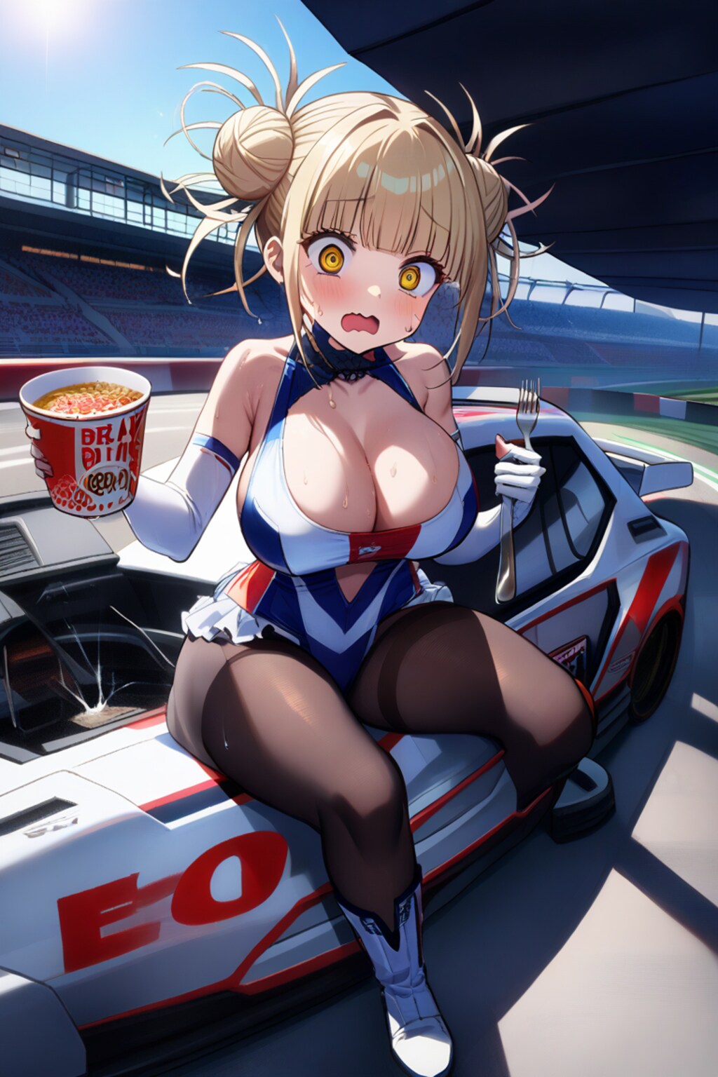 隠れて食べている所をバレてしまった集