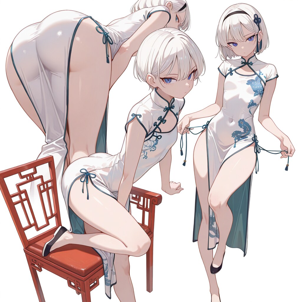 細身チャイナのサイドスリット