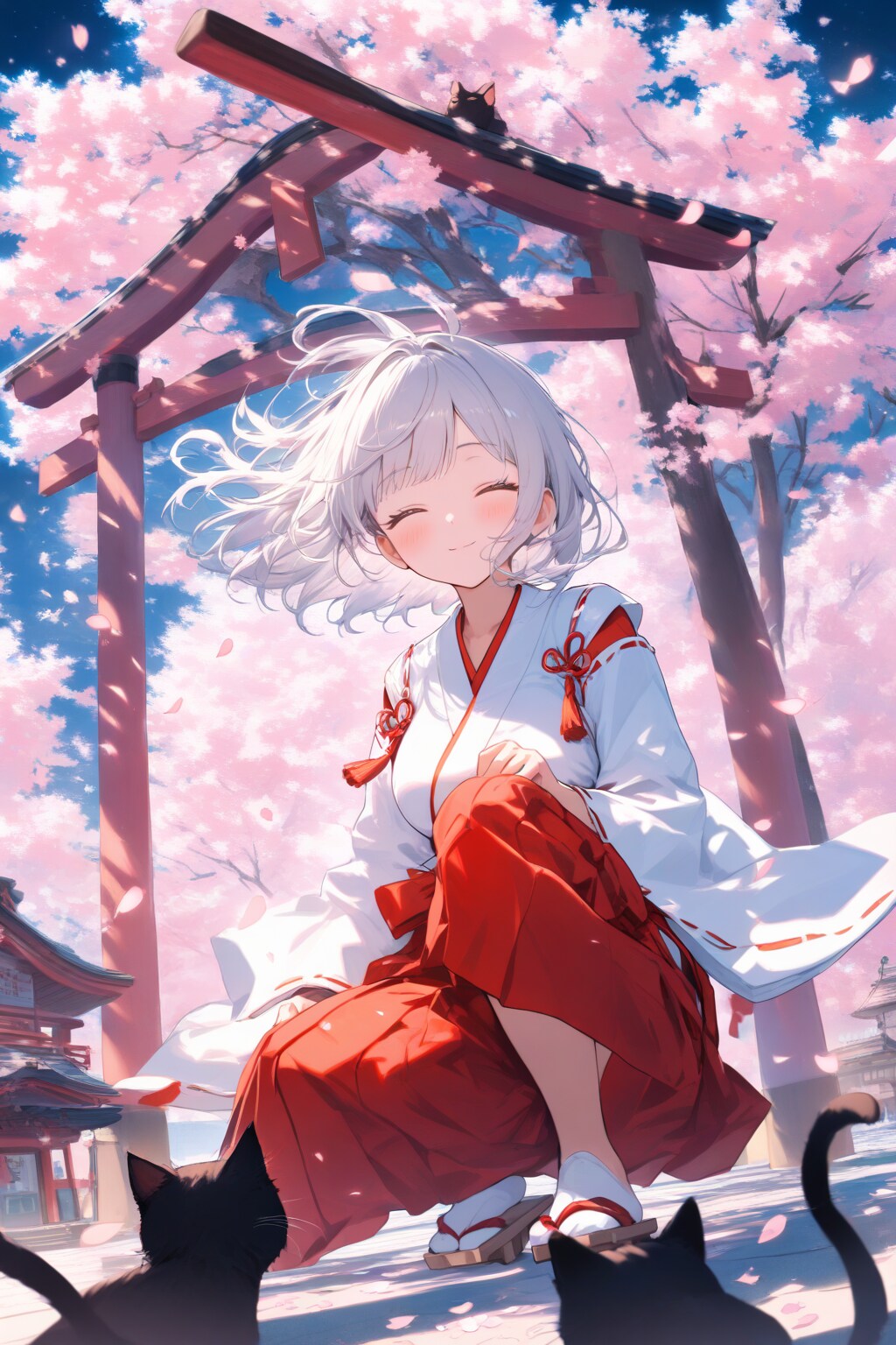 猫巫女様じゃない巫女さんとクロネさん