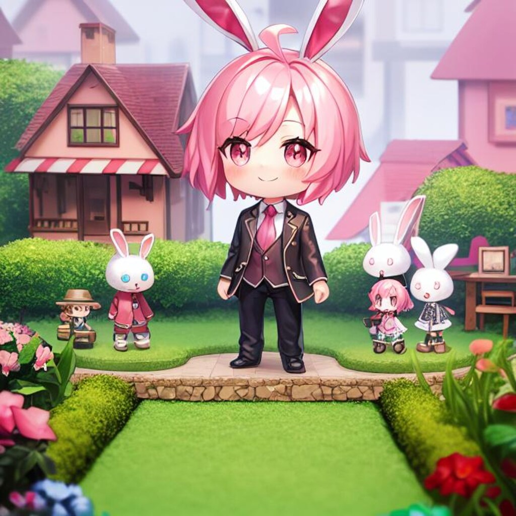 ピンクのうさぎボーイ