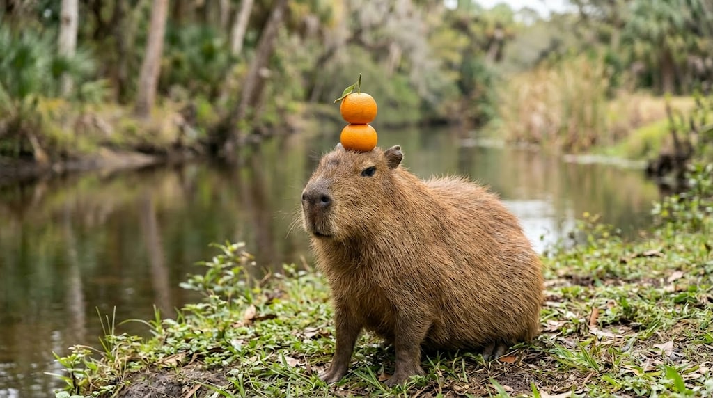 ミカン乗せカピバラ