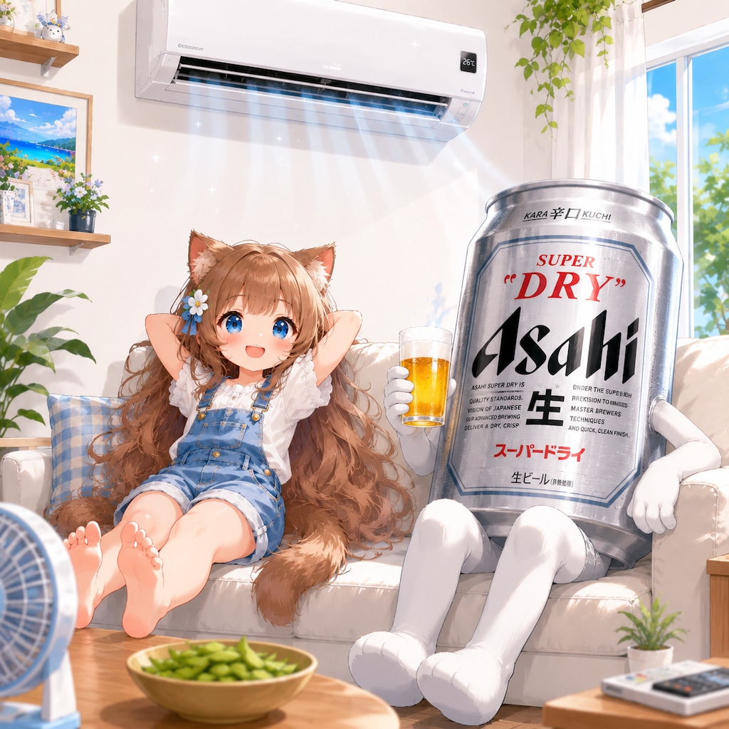 エアコン掃除をしている小さな女の子