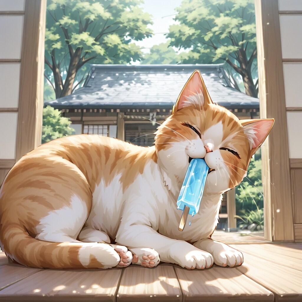 🍧アイスを食べる猫