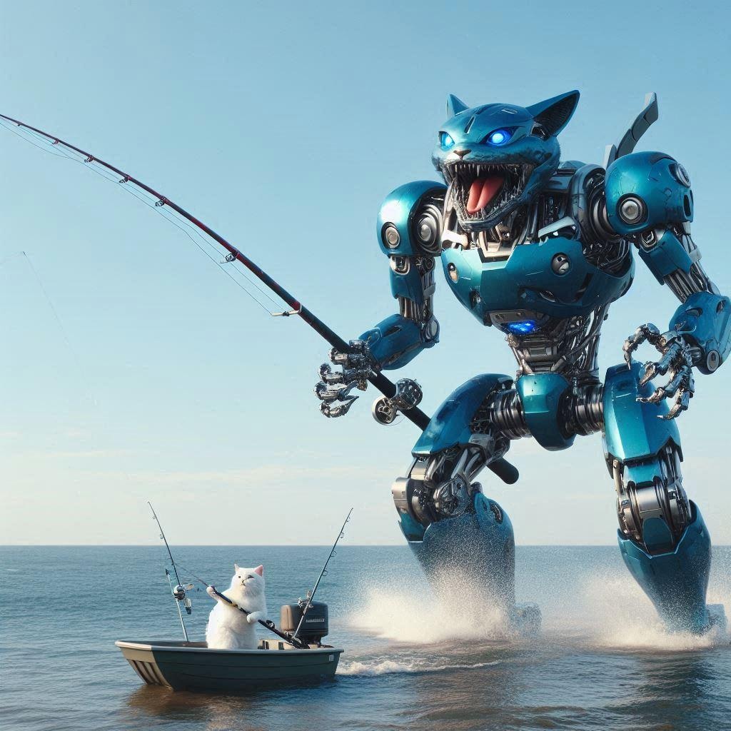 未来の世界の猫型ロボット