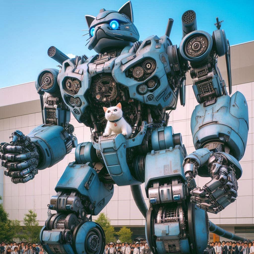 未来の世界の猫型ロボット