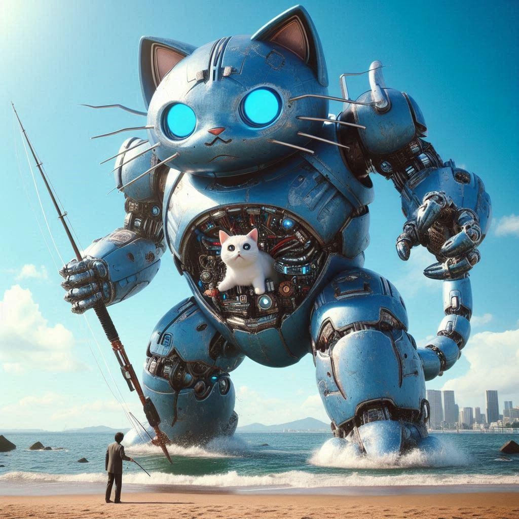 未来の世界の猫型ロボット