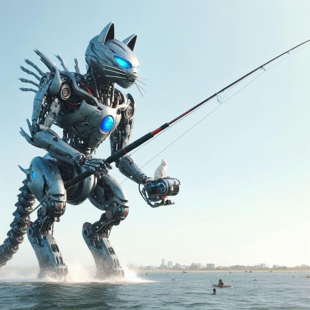 未来の世界の猫型ロボット