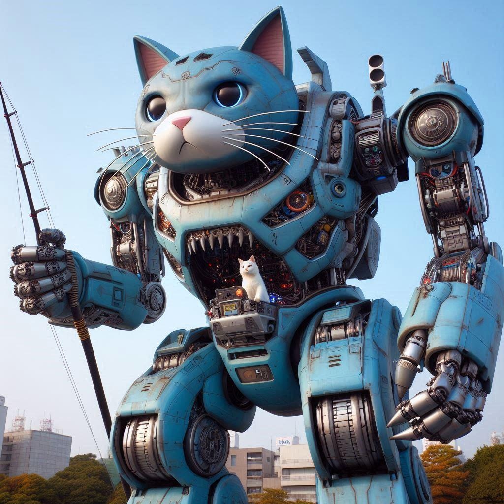 未来の世界の猫型ロボット