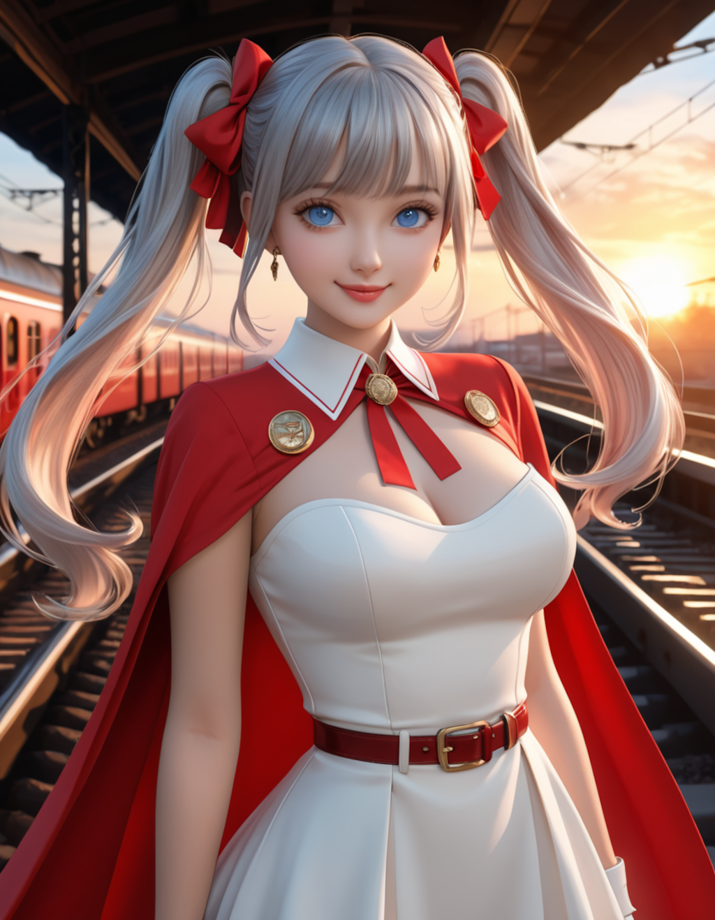 小田急30000形EXE(初代ロマンスカー)：鉄道擬人化：フォトリアル寄せ