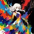 ドレスと飛び散るインク 4枚目
