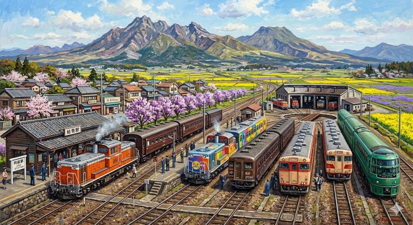 山が見える（ローカル始発駅） | の人気AIイラスト・グラビア