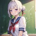 （３０４HQ）銀髪ちゃん茶髪ちゃんセーラー 2枚目