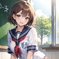 （３０４HQ）銀髪ちゃん茶髪ちゃんセーラー 5枚目