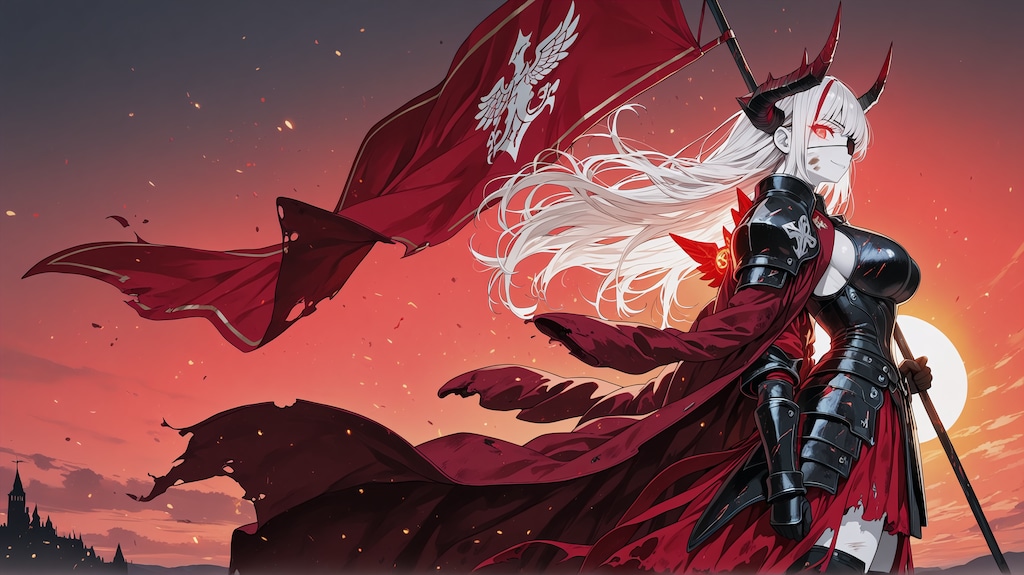 夜明けに掲げる団旗