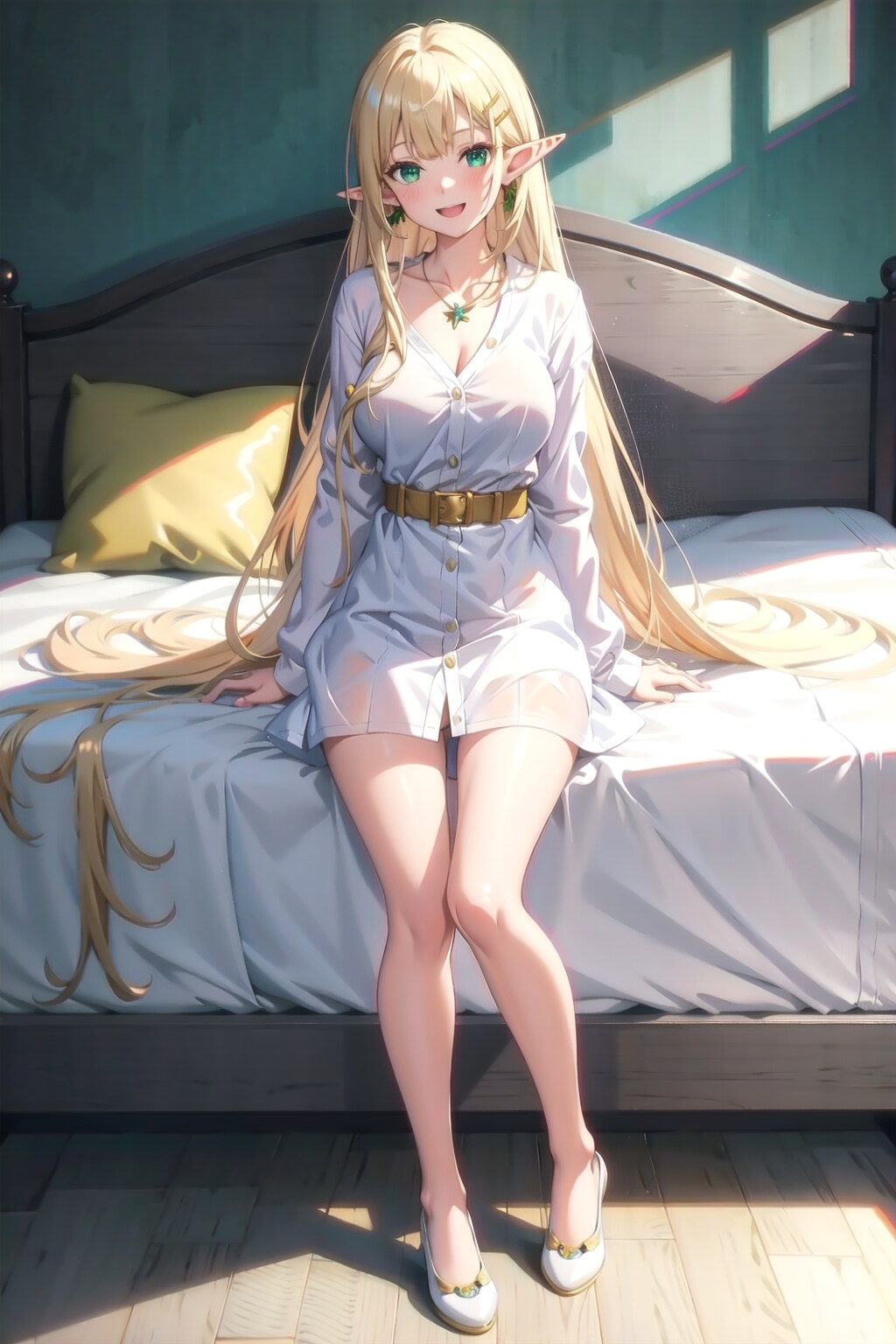ベッドも白