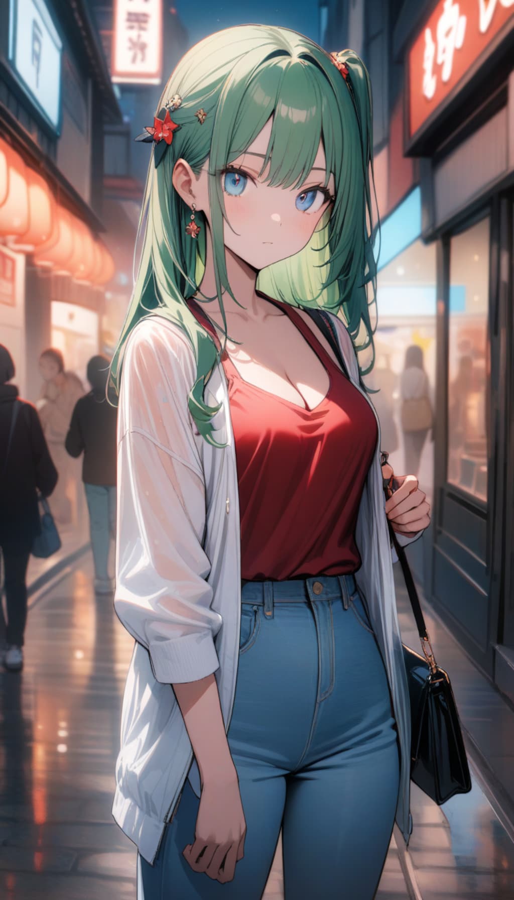 緑髪ロングちゃんとストリートデート