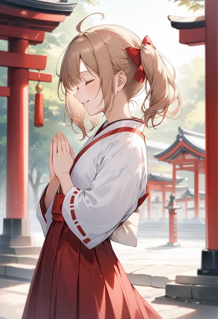 巫女『感謝』 | の人気AIイラスト・グラビア