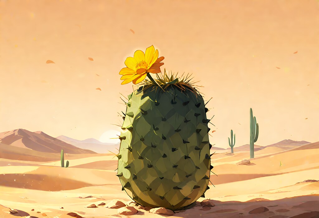 サボテンが花を...