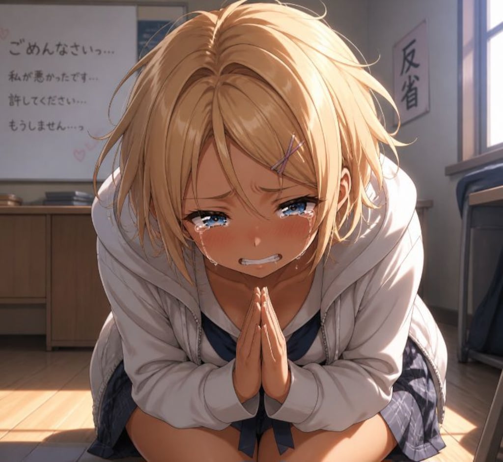 ガチの懺悔する金髪ギャル（アカリ）