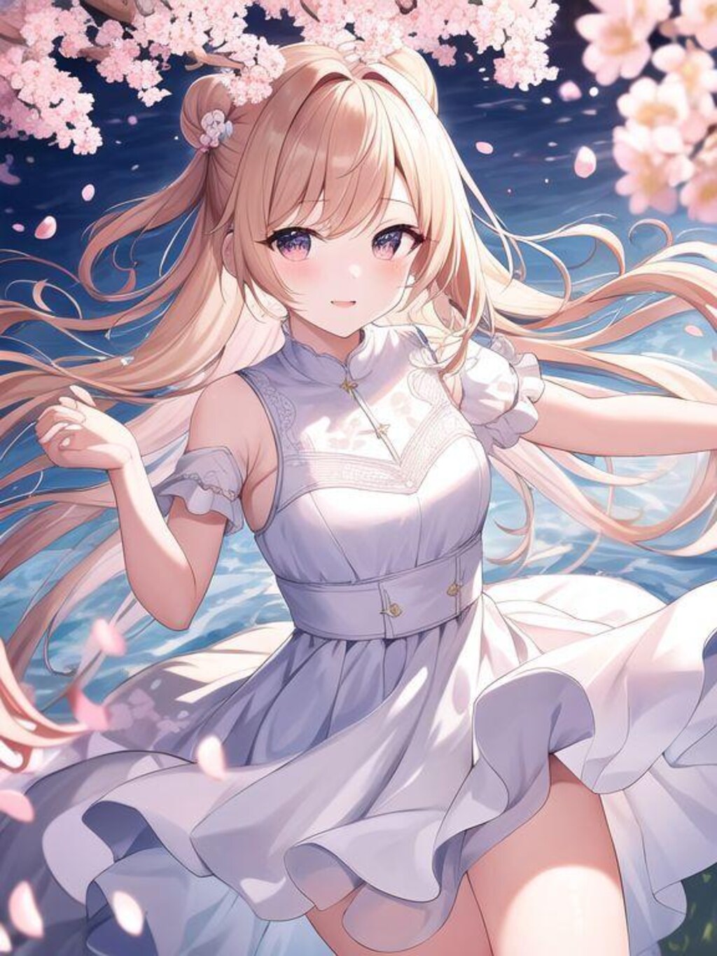 桜の木の下で