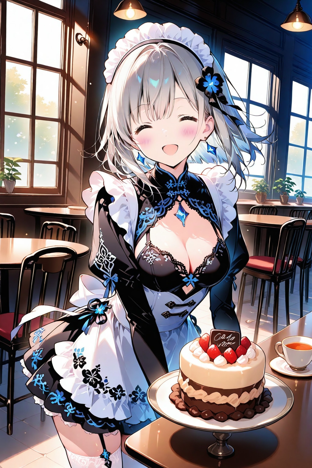 ホールケーキをスタンドに乗せました！