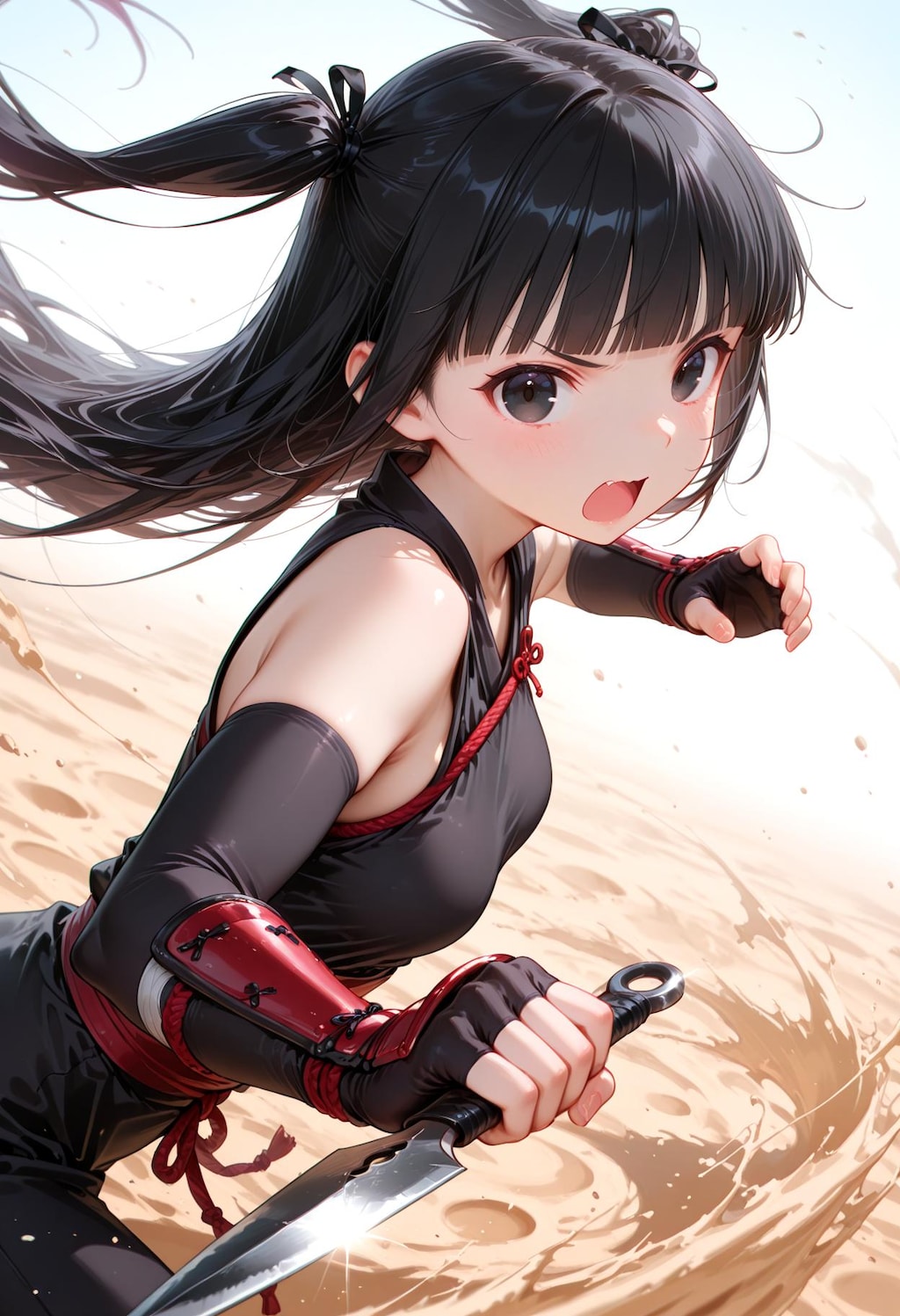 土遁の印を結ぶクノイチ