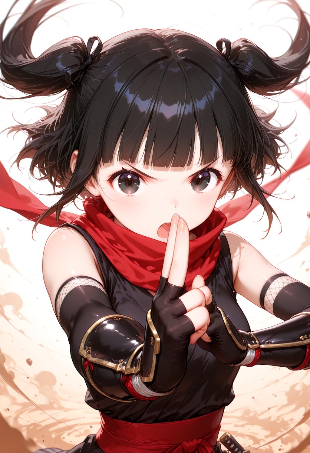 土遁の印を結ぶクノイチ